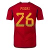 Maillot de Supporter Espagne PEDRI 26 Domicile Coupe du Monde 2022 Pour Homme